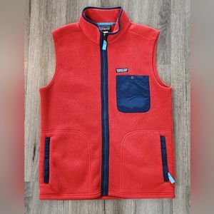 Patagonia Synchilla Fleece Vest Full Zip W/ Zipper Pockets Men's Size Medium Red